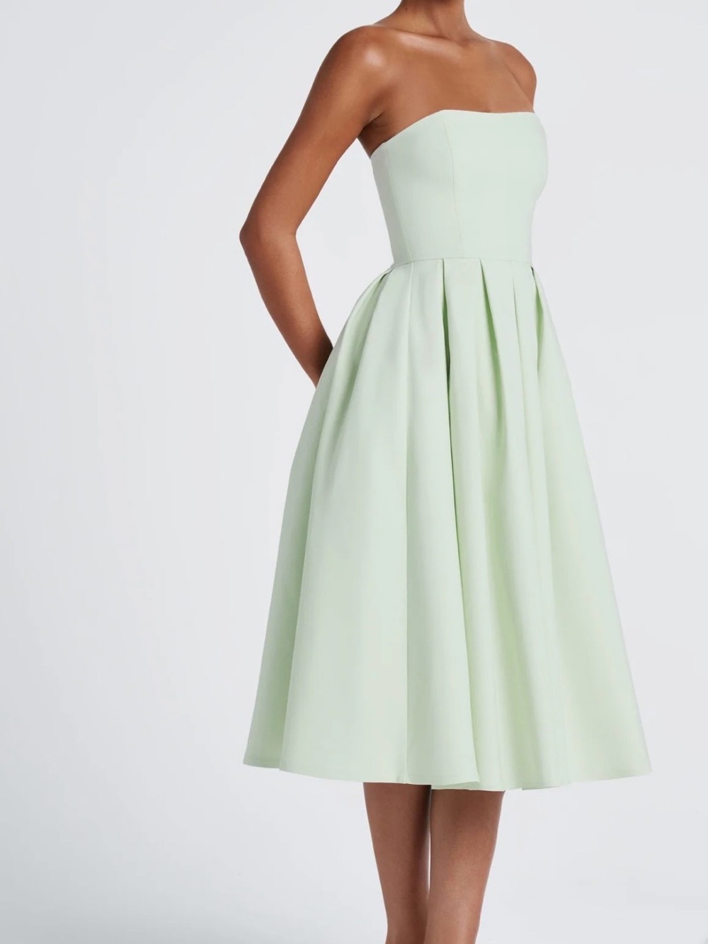 Baby Boo Fashion Strapless Mint Green Midi Dress - Picture 3 of 3